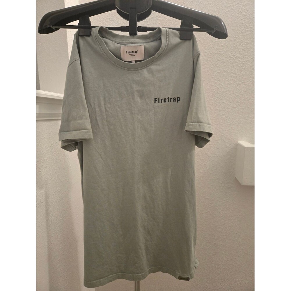 Firetrap (UK Brand) Men's Sage Green Logo T-Shirt Size M